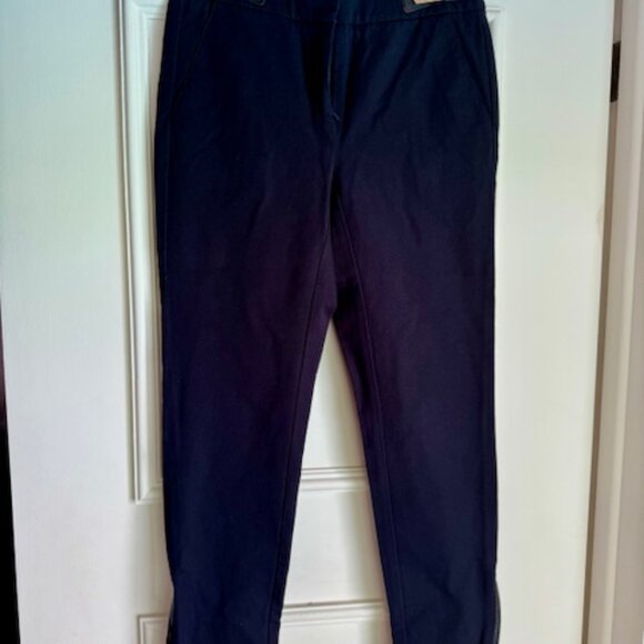 Thick material navy blue skinny pants - Picture 1 of 5